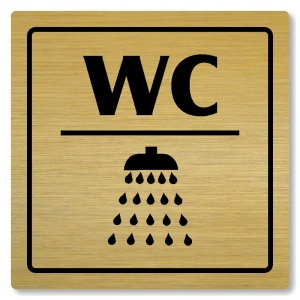 WC, sprcha, 80x80mm, zlatá, Arizona